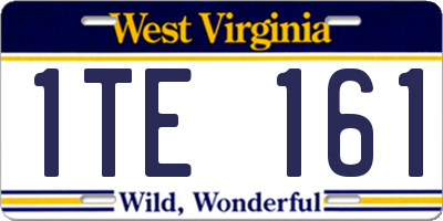 WV license plate 1TE161