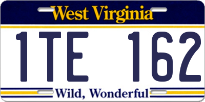 WV license plate 1TE162