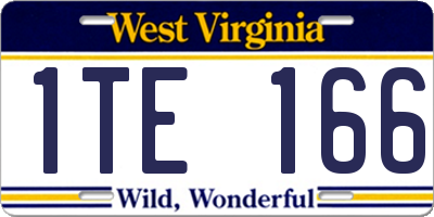 WV license plate 1TE166