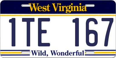 WV license plate 1TE167