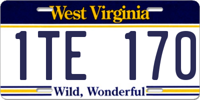 WV license plate 1TE170