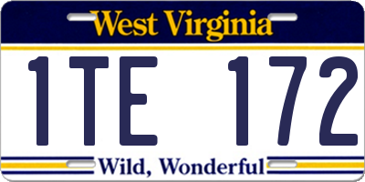 WV license plate 1TE172
