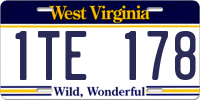WV license plate 1TE178