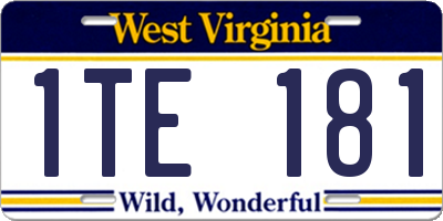 WV license plate 1TE181