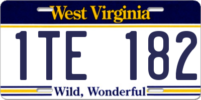 WV license plate 1TE182