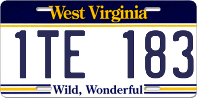 WV license plate 1TE183