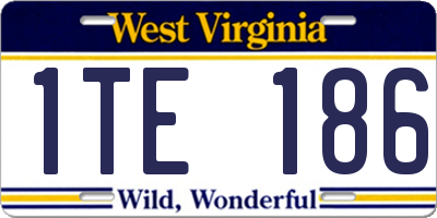 WV license plate 1TE186