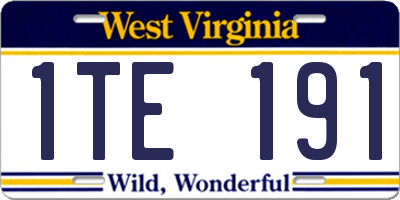 WV license plate 1TE191