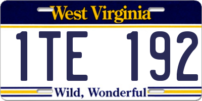 WV license plate 1TE192