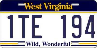 WV license plate 1TE194
