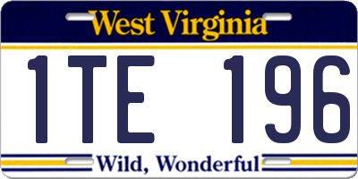 WV license plate 1TE196