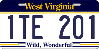 WV license plate 1TE201