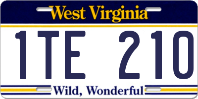WV license plate 1TE210
