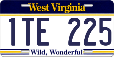 WV license plate 1TE225