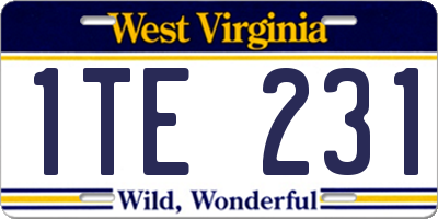 WV license plate 1TE231