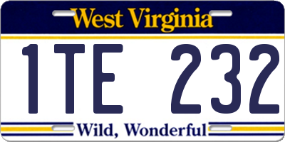 WV license plate 1TE232