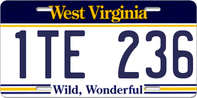 WV license plate 1TE236