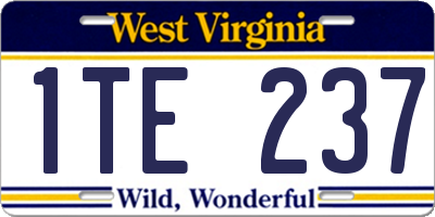 WV license plate 1TE237
