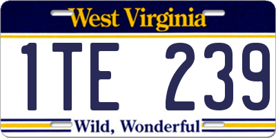 WV license plate 1TE239