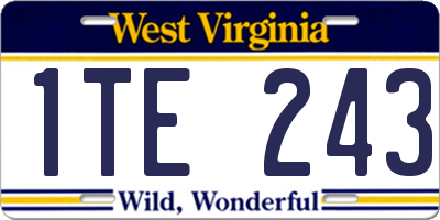 WV license plate 1TE243