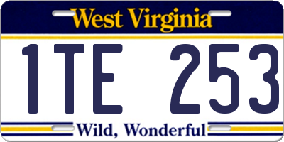 WV license plate 1TE253