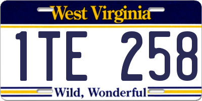 WV license plate 1TE258
