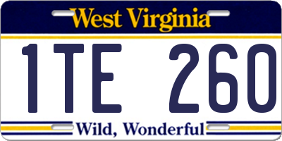 WV license plate 1TE260