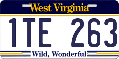 WV license plate 1TE263