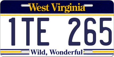 WV license plate 1TE265