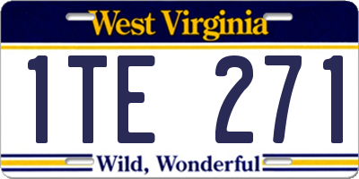 WV license plate 1TE271