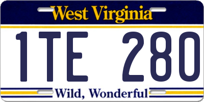 WV license plate 1TE280