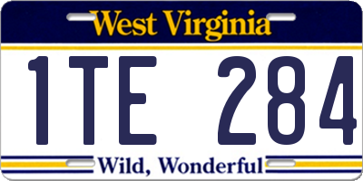 WV license plate 1TE284