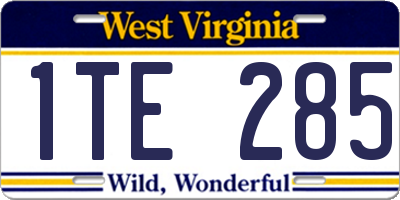 WV license plate 1TE285