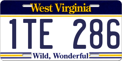 WV license plate 1TE286