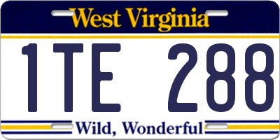 WV license plate 1TE288
