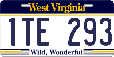 WV license plate 1TE293