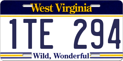 WV license plate 1TE294