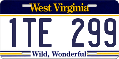 WV license plate 1TE299