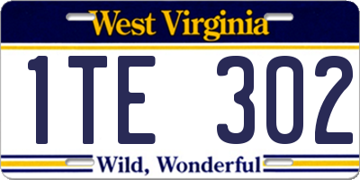 WV license plate 1TE302