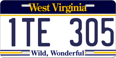 WV license plate 1TE305