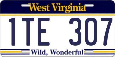 WV license plate 1TE307