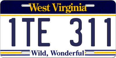 WV license plate 1TE311