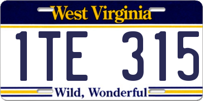 WV license plate 1TE315