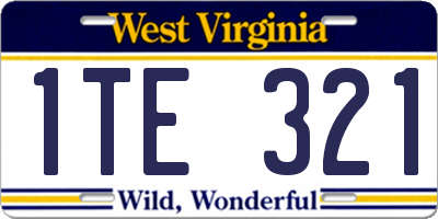WV license plate 1TE321