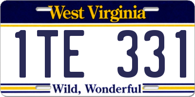 WV license plate 1TE331