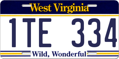 WV license plate 1TE334