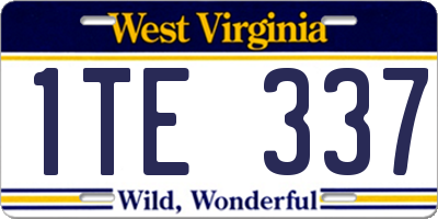 WV license plate 1TE337