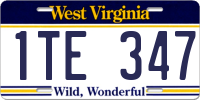 WV license plate 1TE347