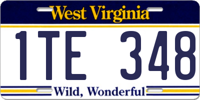 WV license plate 1TE348