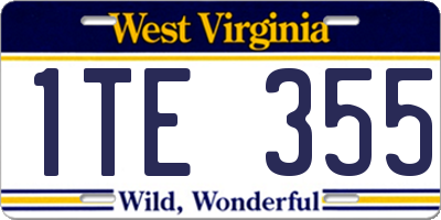 WV license plate 1TE355